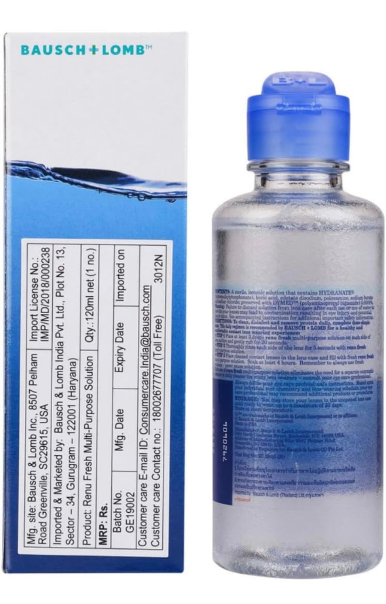 Bausch & Lomb Renu Fresh Contact Lens Solution 120ml