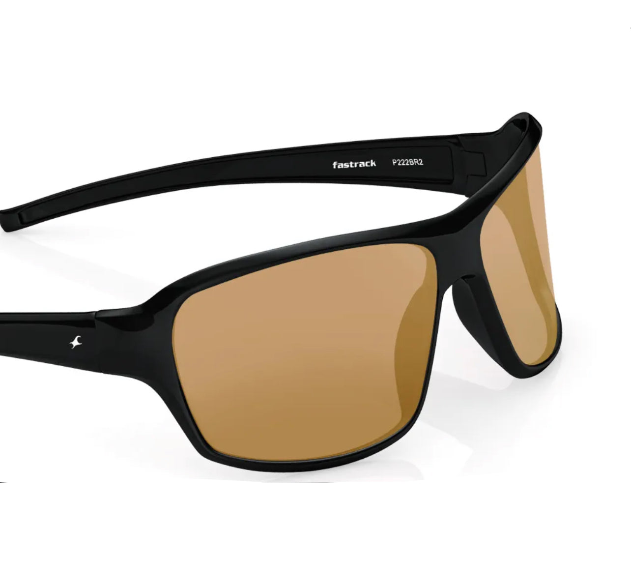 Fastrack Brown Wraparound Sunglasses for Men P222BR2V