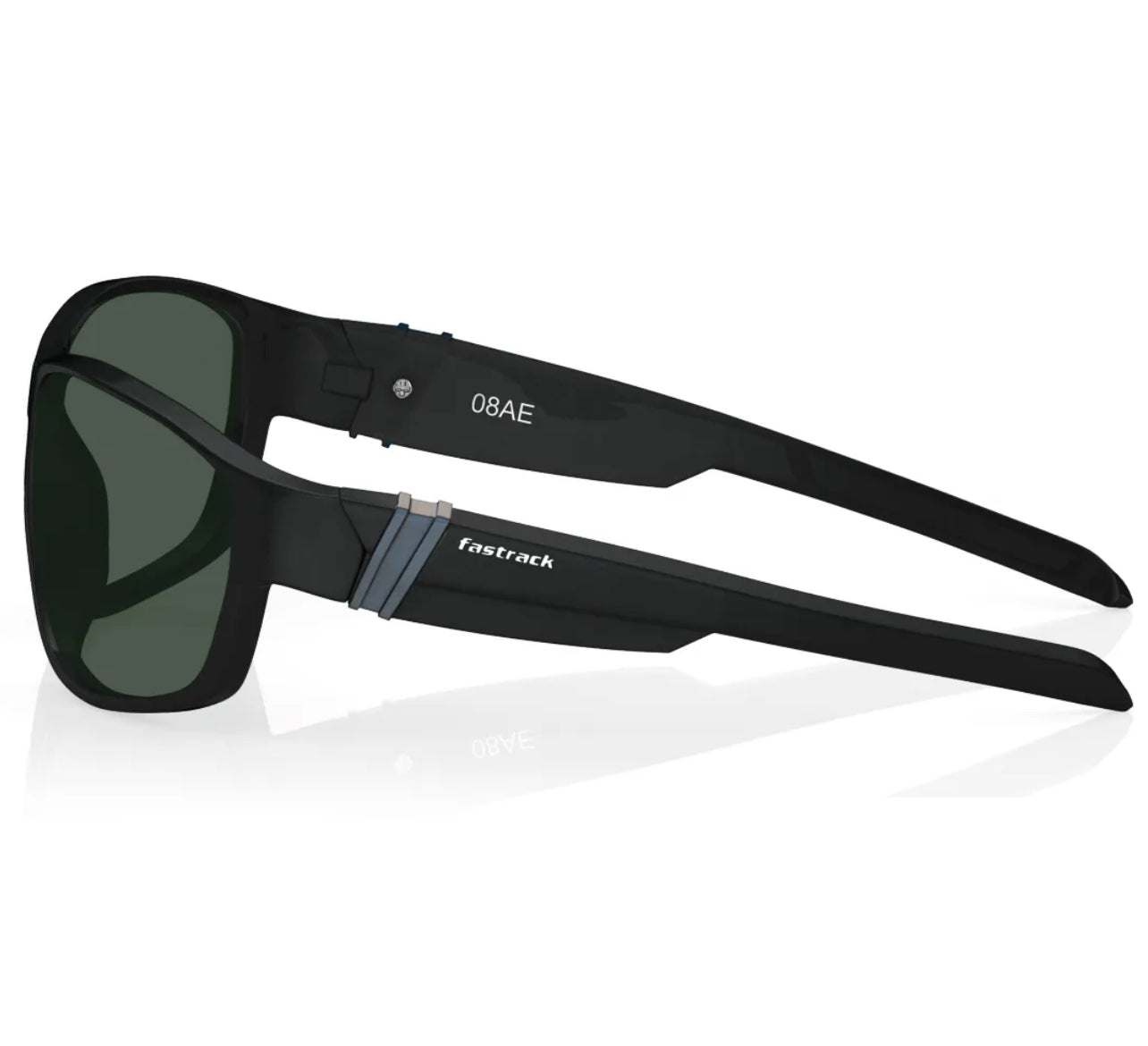 Fastrack Green Wraparound Sunglasses for Men P390GR2V