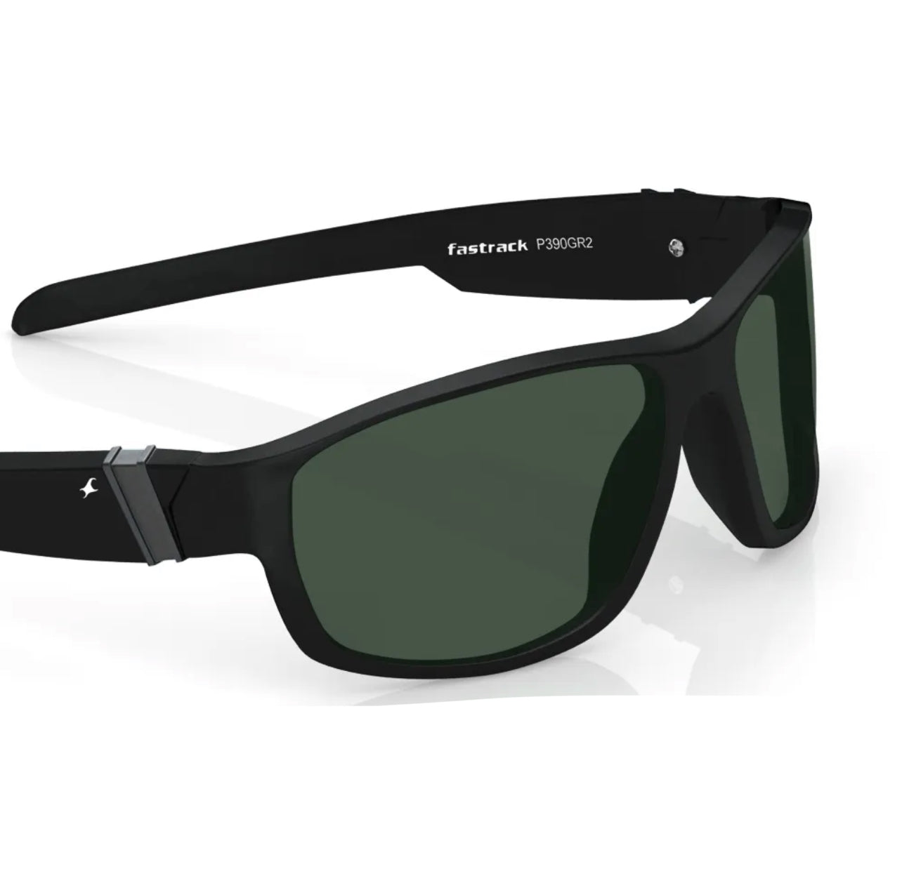 Fastrack Green Wraparound Sunglasses for Men P390GR2V
